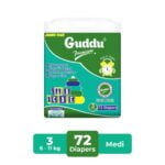 Guddu Premium | 72 diapers | Medi | 6 - 11 kg plus | 3